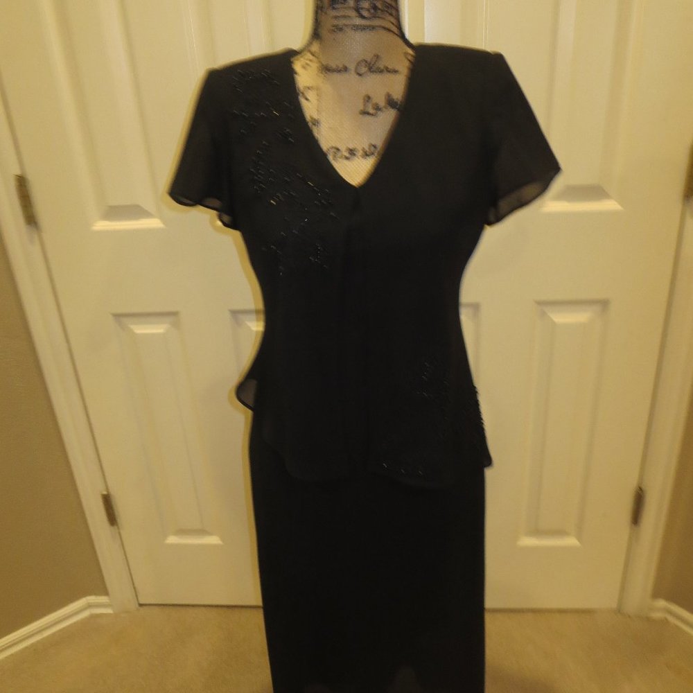 Women's POSITIVE ATTITUDE Floor Length Black Dress Sz 6P